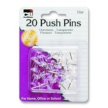Charles Leonard Pins - Push  - Clear - 20/Card, 20210