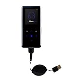 Retractable USB Cable for the Samsung Yepp K3 with Power Hot Sync and Charge capabilities - Gomadic Brand w/ TipExchange Technology