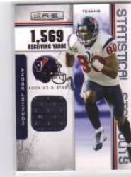 2010 Rookies and Stars Statistical Standouts Materials #3 Andre Johnson - Houston Texans (Piece of Authentic Jersey - Serial #d to 125) (Football Cards)