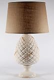 Vietri Large Cream Pottery Pinecone Lamp