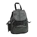Leather Drawstring Mini Backpack Sling Handbag with Cell Phone Holder ~ Black In Color