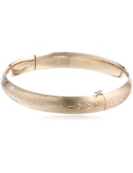 Duragold 14k Yellow Gold Diamond-Cut Bangle Bracelet (7.5mm)