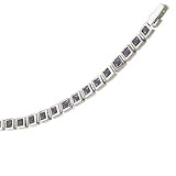 14K White Gold Princess Cut Amethyst Fashion Bracelet