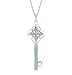 Sterling Silver Sky Blue Topaz Crystal Key Pendant, 18"