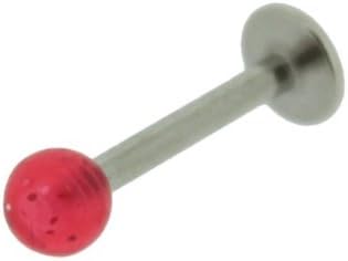 Red Glitter Monroe Labret Lip Piercing Ring