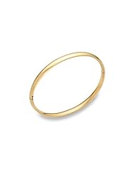 14K Gold Plain Hinged Bangle Bracelet (3/16")