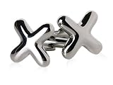 Timeless X Marks The Spot Cufflinks in Silver with Presentation Box