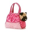 Plush Purse Fancy Pink Camo Pug Fancy Pals 8" Mini Flopsie by Aurora