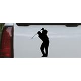3in X 5in Black -- Golf Swing Sports Car Window Wall Laptop Decal Sticker by Rad Dezigns