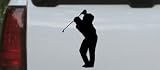 Best Buy Car Sport-Golf Swing Sports Car Window Wall Laptop Decal Sticker -- Black 10in X 6.2in