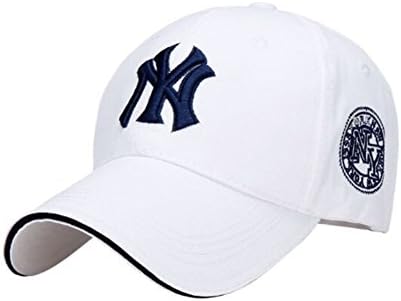 Dafan Unisex-adult's Fitted Hat New York Yankees Home Cap Adjustable Velcro Twill (White)