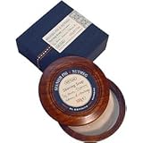 Spanish Fig and Nutmeg Shaving Soap for Men By Bath House, 3.5 Oz (Refillable Wooden Bowl)