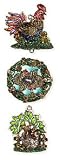 Roosters Chickens Hen Pewter Cast Wind Chimes - B000JF8RAG