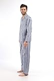 Harvey James Herren-Pyjama gestreift Polycotton Marineblau-Rot Größe 6