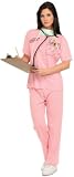 Adult Pink Nurse Halloween Costume (Size:8-12)