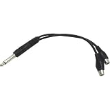 Hosa Cable YPR103 Mono 1/4 Inch Male to Dual RCA Female Y Cable