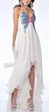 Zeilei 5816 Off White Chiffon Butterfly High Low Prom Dress