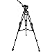 Cartoni Focus 8 Fluid Head with Sliding Plate, 75mm APTP2 Dual-Stage Aluminum Tripod, Mid-Level Spreader