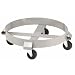 E.R. Wagner 2F00 Powder Coated 4-Wheel 55 Gallon Drum Dolly with Solid Polyolefin Wheel Casters, 1000 lbs Capacity Range, 6-1/2" Height