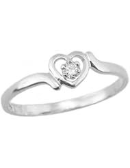 14K White Gold Teens Genuine April Birthstone Ring - White Topaz