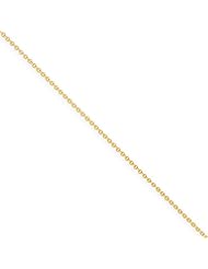 14k Yellow Gold 14in 1mm Solid Polished Cable Chain. Metal Wt- 1.63g