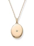 14k Gold Filled Oval Locket with Diamond-Accent, 18