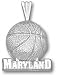 Maryland Terrapins Solid Sterling Silver ''MARYLAND'' Basketball Pendant