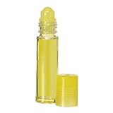 Plain Roll-On Refillable Glass Perfume Bottle Purse or Travel Size (Yellow)