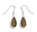 Pear Shape Tiger's Eye French Wire Earrings title=