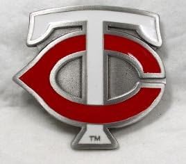 Minnesota Twins Enamel Pewter Buckle, MLB Baseball Buckle