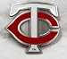 Minnesota Twins Enamel Pewter Buckle, MLB Baseball Buckle