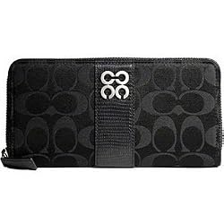 Coach Julia Sateen Accordian Zip Wallet Black - Coach 45341BK
