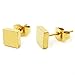 Pair Stainless Steel Gold-tone Color Post Stud Earrings Circle Star Triangle Square