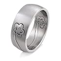 Stainless Steel Laser Cut Flower Puzzle Ring - size 11