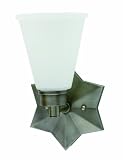 House of Troy WL651-AS 11-Inch Star Wall Sconce, Antique Silver with White Glass Shade