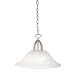 Globe Candice One-Light Pendant , Brushed Steel with Alabaster Globes #61067