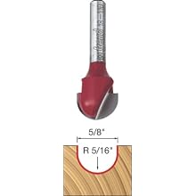 Freud 18-110 5/8-Inch Diameter Round Nose Router Bit with 1/4-Inch Shank