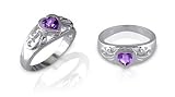 Heart Shape Amethyst Ring Sterling SIlver