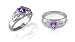 Heart Shape Amethyst Ring Sterling SIlver
