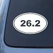 26.2 MARATHON RUNNING EURO OVAL - Vinyl Car Decal Sticker #1765 | Vinyl Color: White