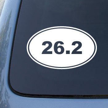26.2 MARATHON RUNNING EURO OVAL - Vinyl Car Decal Sticker #1765 | Vinyl Color: White
