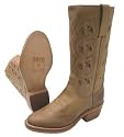 Frye Women's Austin Tan Leather Green Inlay Classic Cowgirl Western Boots