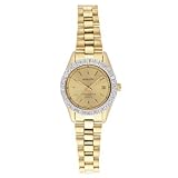 Avalon Lady CZ Classic Gold Tone Watch # 8078 by Avalon