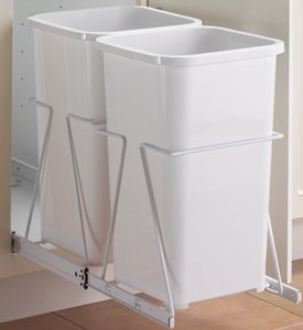 KV Slide Out Bin Double Narrow 27 Quart White
