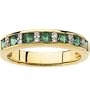 1/10 CT TW 14K Yellow Gold 14Ky/Rhodium Bridal Genuine Emerald/Diamond Anniversary Band