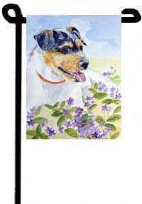 Jack Russell in flowers - Garden Flags