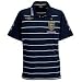 England Travel and Media Stripe Polo - Dark navy/White/Geneva Gold