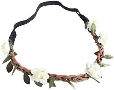 Bohemian Style Elastic Headpiece Handmade Elastic Braid Headband Multicolor Flower Girls Hair Accessories