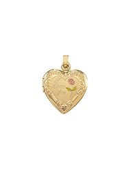 20.00x19.00 mm Tri Color I Love You Heart Shaped Locket in 14K Yellow Gold