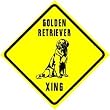 GOLDEN RETRIEVER CROSSING sign * dog pet